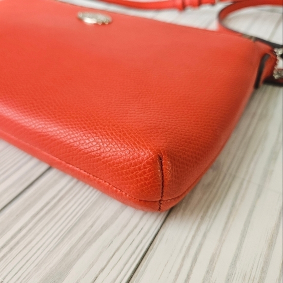 Coach East West Pop Crossbody Bag with Clutch in Orange, Brown with Silver Tone - Picture 8 of 15